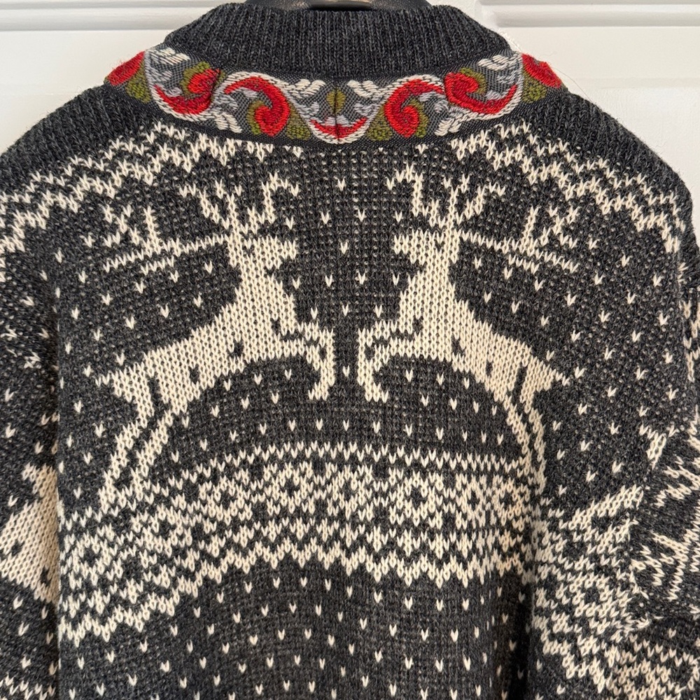 Vintage Evebofoss Nordic Wool Cardigan Sweater Pewter Clasps - Picture 9 of 12